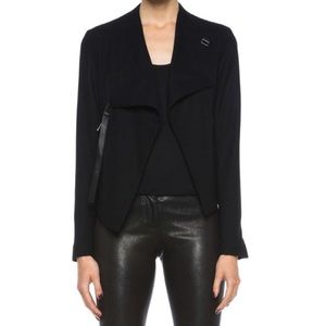 Helmet Lang Black Cropped Sonar Jacket Sz P